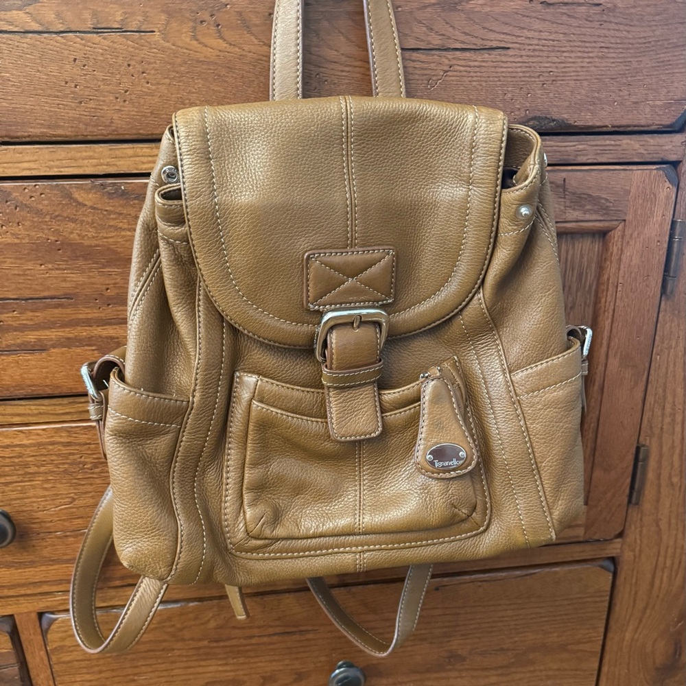 Tignanello Leather Backpack and Wallet